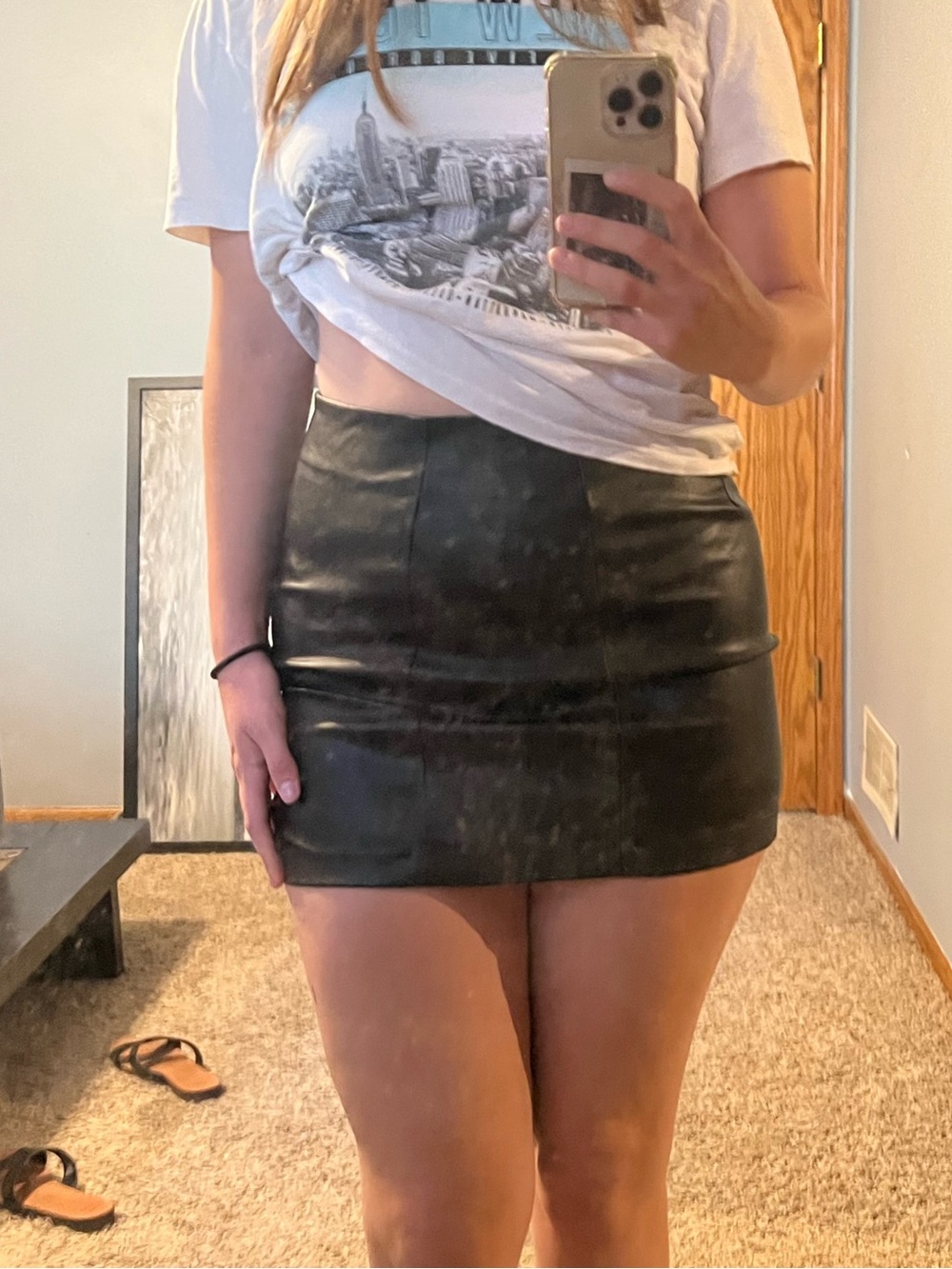 Aeropostale Black Faux Leather Body-con Mini Skirt